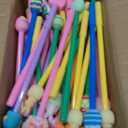 LiYiQ 100 Pcs Easter Cartoon Cute Fun Pens Kawaii Easter Eggs Rabbit Chicken Rainbows Gnome Shape Gel Black Ink Pen, Cute Pens for Office Home Present