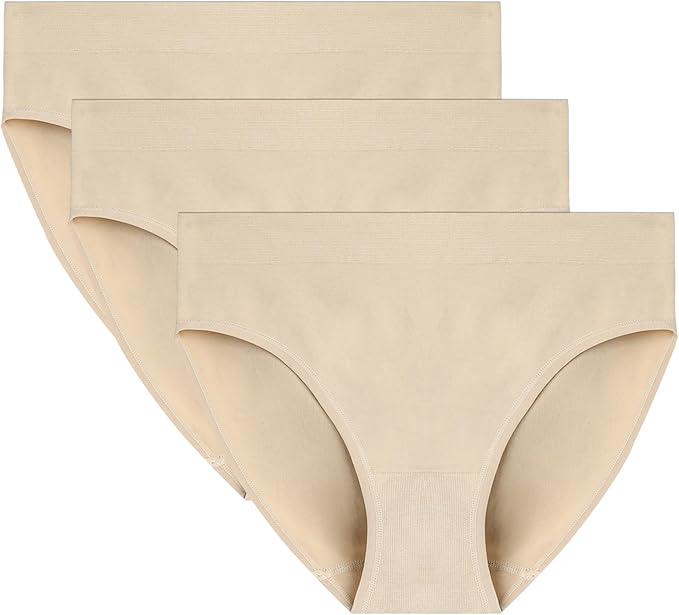Womens Athletic Bikini Underwear Moisture-wicking Stretch Breathable Microfiber Panty Briefs 3 Pack Size 5/S
