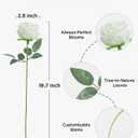 InnoGear 50 Pcs White Roses Artificial Flowers, Fake Velvet Silk Rose Bulk Faux Flower for Mother's Gift Decoration DIY Wedding Centerpieces Proposal Bridal Bouquets Party Floral Decor (50, White)