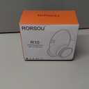 RORSOU R10 Over-Ear Headphones with Microphone, Lightweight Folding Stereo Bass Headset with 1.5M No-Tangle Cord, Portable Wired Headphones for Smartphone Tablet Computer MP3 / 4 (Black)