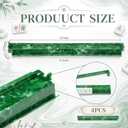 4 Pcs 18.7" Acrylic Mahjong Rack with Pusher, Emerald Green, Clear