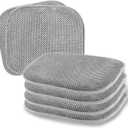 SWEMSTAR Chair Cushions - 15"*17" Kitchen Dining Chair Pads Foam Seat Cushion for Chairs Barstool Cushions Non Slip Seat Pad (6 PCS, Light Grey)