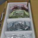 20oz Food Storage Containers with lids Set, Airtight 2.5 Cup Glass Meal Prep Containers, Heat-Resistant BPA-Free Glass Containers for Soup Leftover, Microwave, Dishwasher Freezer Safe (4 Packs) (Multicolor+Clear)