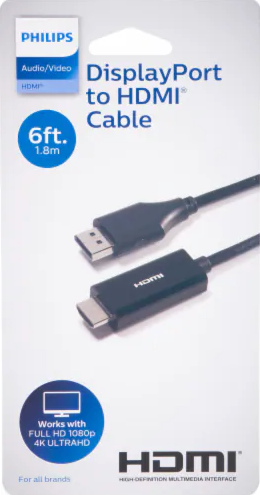 Philips Male Display Port to HDMI® Cable