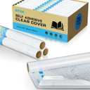 28 Pack Clear Contact Paper Book Cover - 17.7in5ft Total 140ft, Self-Adhesive Protector for Crafts, Clear Contact Paper Roll Peel and Stick for Books