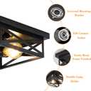 2Pack Vintage Farmhouse Flush Mount Ceiling Light Fixtures, 2-Light Hallway Kitchen Ceiling Light, Industrial Farmhouse Light Fixtures Ceiling Mount for Bedroom
