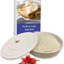 8 Inch Ceramic Tortilla Warmer by StarBlue with FREE Recipes ebook - White, Insulated One Hour and Holds up to 24 Tortillas, Chapati, Roti, Microwavable, Oven Safe