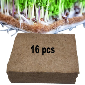 16pcs 8.46" X 10.6" Microgreens Hemp Mats for Growing Sprouting Germination Natural Jute Fiber Growing Pads Wheatgrass Hydroponic Medium Indoor