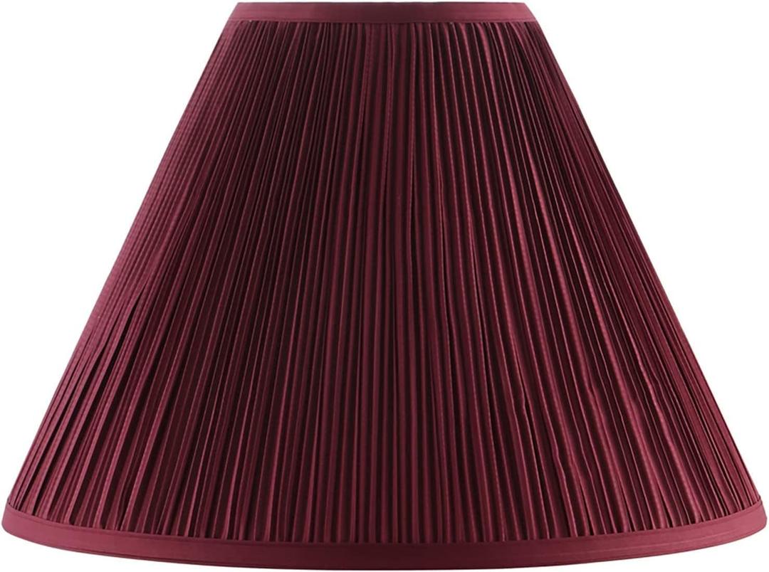 Aspen Creative 33194, Transitional Hardback Empire Mushroom Pleated Rich Red Spider Shade, 6" Top x 16" Bottom x 12" Slant (Burgundy)