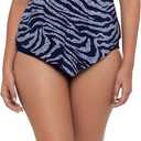 Womens Adjustable Hank Swim Tankini Top with Built-in Bra Support (Blue)