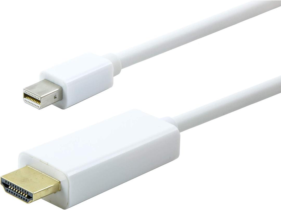 GE Mini DisplayPort to HDMI Adapter, Works with Laptops, Tablets, HDTV, Projectors, Full HD 1080p, 4K Ultra HD, Mac and PC Compatible, Compact Design, Portable, White, 33771