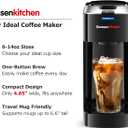 Bonsenkitchen Single Serve Coffee Maker K Cup Pod with 6-14oz Brew Size- 3 Min Fast Brewing Machine with Strength Control, BPA-free Materials, Fits 6.6" Travel Mugs, Silver, Upgrade