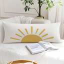 Boho Cute Sun Sunshine 20x54 Body Pillow Cover, Boho Sunshine Nursery Decor, Kids Room Decor, Modern Horizontal Sun Sunset Sunrise Decorative Long Body Pillow Cases for Bed Couch