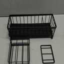 Cisily Black Sponge Holder for Kitchen Sink, Sink Caddy Organizer with High Brush Holder, Kitchen Countertop Organizers and Storage Essentials, Rustproof 304 Stainless Steel, Soap Dispenser Organize