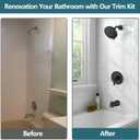 Replacement for Moen Shower Faucet Trim Kit, 9-Setting High Pressure Rain Showerhead, Shower Handle& Tub Spout, (Valve& Catridge Not Inclued), Matte Black