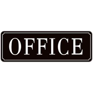 The Office Door Sign for Home and Business，Self-Adhesive Waterproof and Fade-Resistant Modern Office Sign Sticker for House，Business，Door, Window（Black）