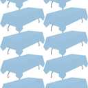 10 Pack Light Blue Tablecloth 60x102 inch Polyester Fabric Tablecloths for 6 foot Rectangle Tables Wrinkle Resistant Linen Tablecloth Washable Table Covers for Party Wedding Events and Camping