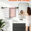 Alise Bath Double Towel Bars Towel Racks for Bathroom Lavatory,Wall Mount Towel Holder Heavy Duty SUS304 Stainless Steel Towel Hanger Towel Rail,Matte Black,32 Inch