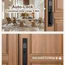 Keyless Entry Door Lock with Lever, Full Escutcheon Smart Door Handle, Digital Keypad Deadbolt with App, Front Door Handleset with Single Cylinder Deadbolt and Lever, Auto Locking, Black Finish
