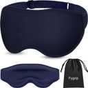 Fygrip 3D Eye Mask Sleep Mask for Men & Women, 100% Pressure-Free & Light Block-Out Eye Mask for Sleep with Easy Adjustable Strap, Night Eye Cover for Travel, Blue
