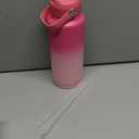 BJPKPK Water Bottle with Straw Lid, 32oz Vacuum Insulated Water Bottles, Metal Stainless Steel Thermos for Sports, Travel, BPA Free Leak Proof Thermos, Cups, Flasks, Tumblers, Cherry
