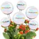 Tomorotec Iridescent Glass Self Watering Globes 6-Pack (3 Large+3 Small), Decorative Hand-Blown Rainbow Glass Watering Bulbs, Automatic Irrigation for Indoor & Outdoor Plants, Easy to Use and Maintain
