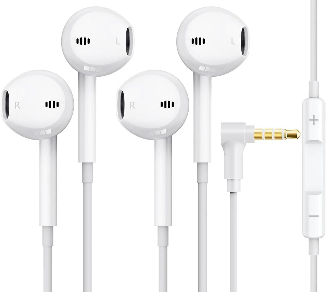 Wired Earbuds 3.5mm Headphones with Mic, 90 Plug in Earbuds Clear Call HiFi Stereo Earphones for iPhone Samsung PC Laptop Chromebook Switch