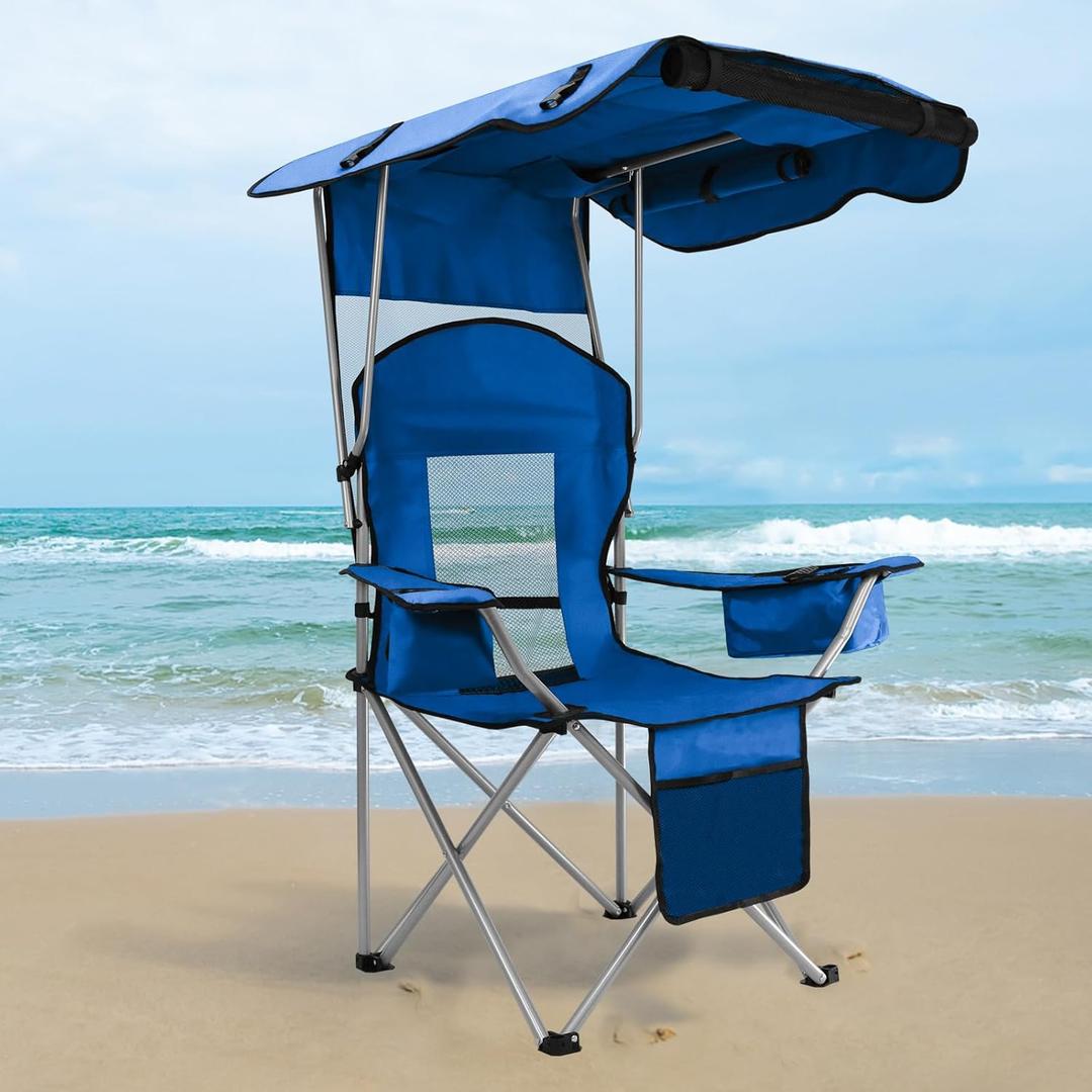 Camping Chair, Portable Folding Chair for Outdoor Indoor (Navy Blue)