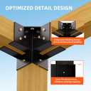 Pergola Brackets Kit 4x4 (Inner Size 3.7x3.7), 4 Pack 3-Way Heavy Duty 90 Right Angle Corner Brackets for DIY Woodworks, Easy Install Pergola Kit for Patio, Gazebos, and Outdoor Structures
