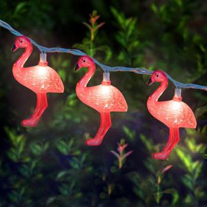 Pink Flamingo Outdoor String Lights, 9ft Summer Patio String Lights, Outdoor Party Lights for Bedroom Birthday Wedding Holiday Summer Themed, Tropical Party Dcor, Flamingo Decoration