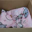 Twin Size Bedroom Comforter Set with 1 Pillowcase, Cute Cartoon Pet Cat Paws Kittens Themed, Bedding Decor Cool Funny Lovely Pink Baby Cats Animal Girls Soft Cozy Bed Set for Kids and Adults