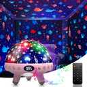 Night Light Projector for Kids' Bedroom, Built-in 29 Soothing Sounds for Baby Sleeping, Ages 1-12 (Pink)