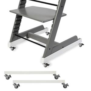 High Chair Wheels - Universal Swivel Casters for Stokke Tripp Trapp: Enhance Mobility & Convenience with 360° Silent Wheels, Safety Locks & No-Scratch Design, No-Drill Installation -White