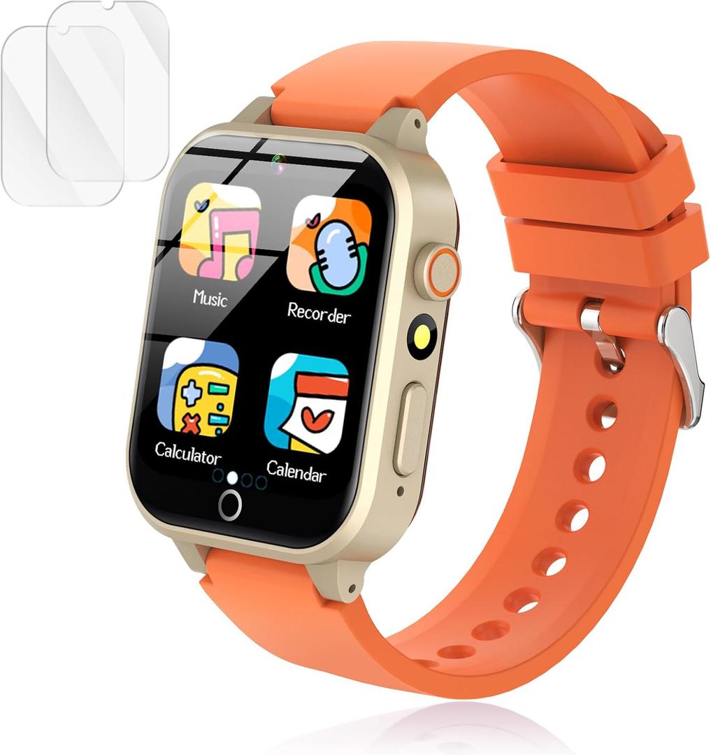 Kids Games Watch, with 26 Puzzle Games, Touch Screen, HD Camera, Alarm Clock, Toys for Ages 3-12 Years Old.Birthday Gift for Boys Girls (Orange)