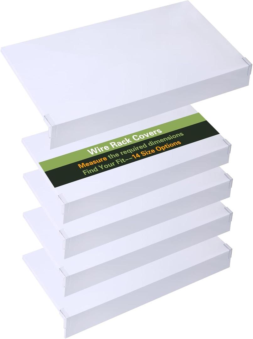 Wire Shelf Covers for Pantry,Closet,Wire Rack Covers for Shelves,Pantry,Shelf Covers for Wire Shelving,(5 Pcs) (White, 42 * 16inch)