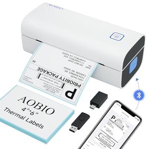 AOBIO Thermal Shipping Label Printer - 4x6 Label Printer for Small Business - Desktop Barcode Printer