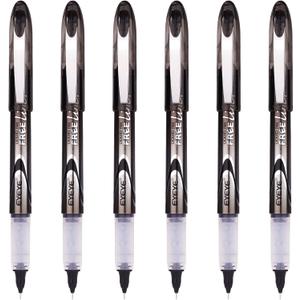 2 x EYEYE 0.5mm Black Needle Tip Rollerball Pens Pack of 6, Quick Dry Liquid Ink Roller Ball Pen Extra Fine Point Pens Fine Point Smooth Writing Pen for Journaling, Note Taking, Office, School Supplies