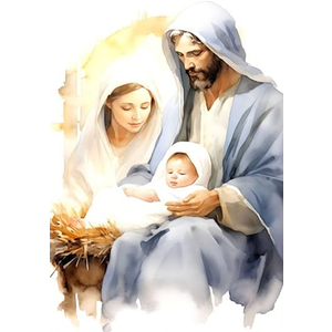 AOEVXV Nativity Scene Holy Family Wall Art Catholic Art Mary & Joseph Birth of Jesus Christ Canvas Print poster for Living Room Bedroom Home Decor