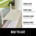 GORILLA GRIP Cat Window Perch, Foldable Cat Window Hammock Bed with 6 Large Suction Cups, Cordless Indoor Wall Shelves, Strong Metal Frame Holds 40lbs, Reversible Washable Sherpa Cover, Large Beige