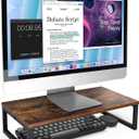 ARCOBIS 20 Inch Monitor Riser, Wood & Metal Computer Monitor Stand Riser for Desk, Rustic Brown