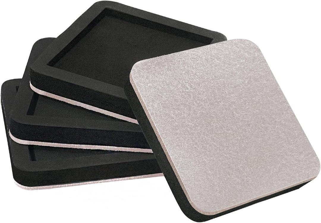 Upgraded Felt Furniture Sliders for Hardwood Floors - 4 PCS 5" Heavy Duty Furniture Movers Sliders with Unique Groove Design, Easily and Safely Move Any Item