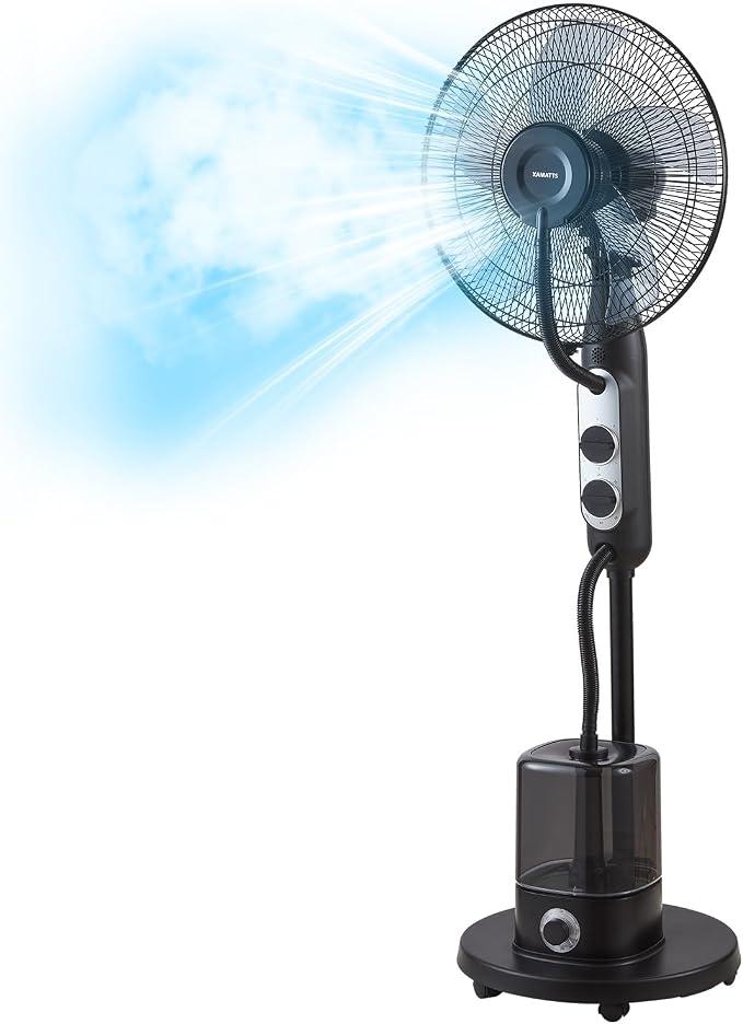 16" Misting Pedestal Fan with 4L Humidifier
70° oscillating fan with 3 speeds, AC copper motor, anti-dry burn protection, and wheels for home, office, or bedroom use.