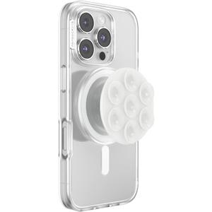 PopSockets Suck-Up Suction Grip & Stand, 3-in-1 MagSafe Phone Mount for iPhone, Strong Hold on Mirrors & Glass, Swappable Top, Portable & Reusable - Clear