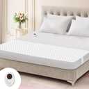 Bwarm Waterproof Heated Mattress Pad, ETL Certified Bed Warmer with 9 Heat Settings, 1-12 Hours Auto Off Deep Pocket, Machine Washable, White Foot Queen