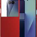 Cresee Case for Samsung Galaxy Z Flip 7 (2025) with Built-in Cover Screen Protector, Thin Hard Matte Polycarbonate Phone Case for Galaxy Z Flip7 - Red