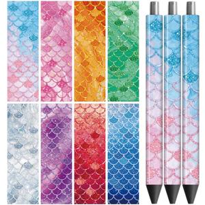Peacoblue UV DTF Pen Wraps Transfer Sticker Decal Mermaid - 48pcs Waterproof HD Print UV DTF Vinly Pen Adhesive Decals for Personalized DIY Blank Pencil Pen Decorative Crafts Gifts Giving