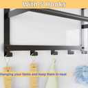 Over The Door Towel Rack, Over Door Towel Racks for Bathroom Door with 5 Hooks, 3 Tier Towel Storage Hanger Holder for Bathroom Accessories, 16 Inch Towel Bar for Hanging Towels, Matte Black