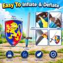 Poen 24 Pcs Inflatable Sword and Shield Medieval Knight Party,5 Styles