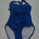 B2prity One Piece Swimsuit for Women Tummy Control Bathing Suits Ruched Slimming Swim Suit Push Up Tie Back Swimwear (Small, Peacock Blue)