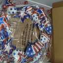 AMF0RESJ 4th of July Wreath Patriotic Wreaths for Front Door with red,White,Blue Glitter Star for Front Door Farmhouse Home Wall Independence Day Decoration